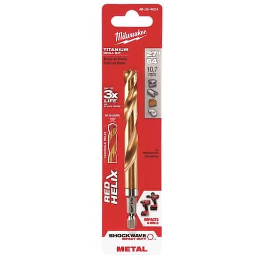 27/64" SHOCKWAVE™ RED HELIX™ Titanium Drill Bit