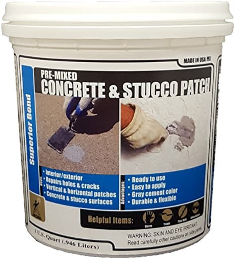 Pre-Mixed Concrete and Stucco Patch - Patching Material for Exterior and Interior Use, Repair Walls, Floors, Holes, Cracks, and More, Gray Paste, Ready to Use