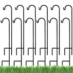 Ashman Shepherd's Hooks 35 Inch (12 Pack), Black, Made of Premium Metal for Hanging Solar Lights, Bird Feeders, Mason Jars, Christmas Lights, Lanterns, Garden Stakes and Wedding Décor.