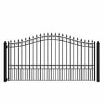 12x6 feet London Single Swing Driveway Gate, Anti-Rust Galvanized Steel Security Fence Barrier - DG12LONSSW