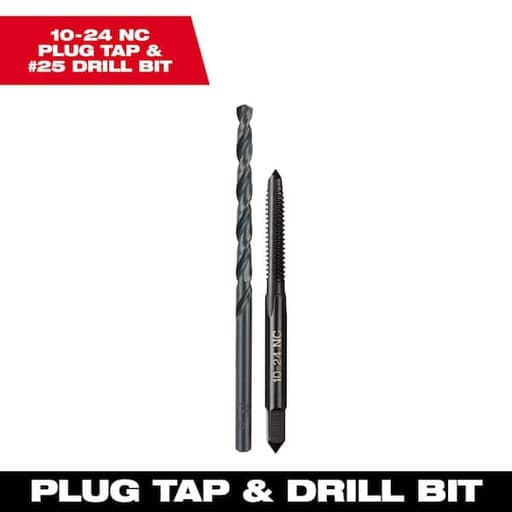 Straight Flute Plug Tap and #25 Drill Bit