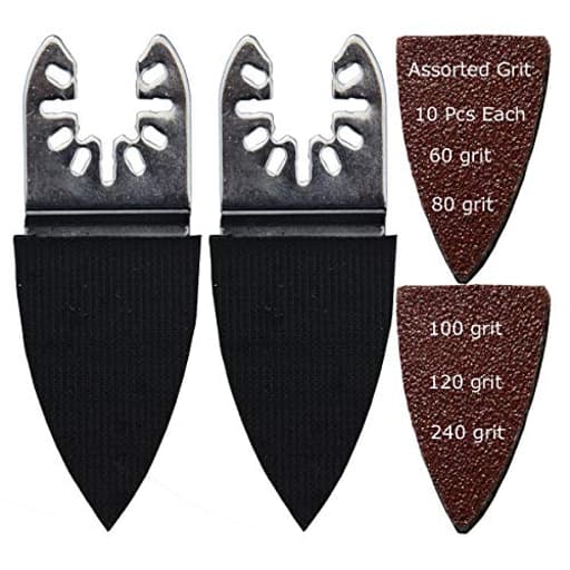 52 Pcs Finger Oscillating Multi Tool Sanding Pads Accessories Kits Compatible with Bosch, Chicago, Craftsman, Dremel, Fein, Harbor Freight, Makita, Milwaukee, Porter Cable, Ridgid XG3052