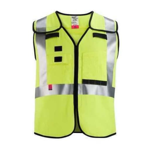 AR/FR Cat. 1 Class 2 Breakaway High Visibility Yellow Safety Vest - 4XL/5XL
