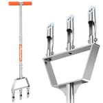 Manual Core Aerator Lawn Tool - Lawn Aerator Tool with 3 Replaceable Hollow Tine, Semi-Assembled Grass Aerator Core Aeration Tool for Lawn, Yard Aerator for Lawn Care Compacted Soil - Orange