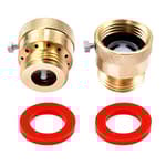 2 Pack Brass 3/4" Inch GHT Hose Bibb Connector Backflow Preventer Vacuum Breaker