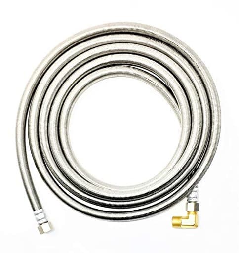 Shark Premium 10 FT Stainless Steel Dishwasher Hose - Burst Proof Water Supply Line 3/8" MIP Elbow - 10 Year Warranty