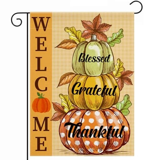 Fall Decorations for Home - Fall Garden Flag | Double-Side Autumn Decor for Outdoor Indoor Outside Pumpkin Leaves - Thanksgiving Friendsgiving Welcome Backdrop Banner for Garden Porch Patio Lawn Yard,12x18 Inch