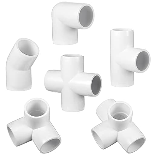 42 Pieces 1/2 Inch PVC Pipe Fittings Elbow Set Tent Connection Tee Heavy Duty PVC Elbow Fittings for Greenhouse Shed Pipe, Furniture Build and More
