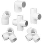 42 Pieces 1/2 Inch PVC Pipe Fittings Elbow Set Tent Connection Tee Heavy Duty PVC Elbow Fittings for Greenhouse Shed Pipe, Furniture Build and More