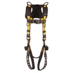 Vest-style full-body harness — 5-point, back and shoulder D-rings, quick-connect chest, TB legs (L-XL)