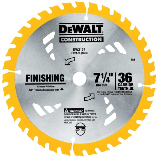 7-1/4" 36T Carbide Thin Kerf Circular Saw Blade