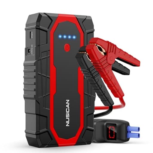 Car Jump Starter, 12V Portable Battery Charger (up to 7.5L Gas&5.5L Diesel Engine) Auto Lithium Battery Booster 2000A 18000mAh Jump Pack with Smart Jumper Clamps, USB QC3.0, LED Light, Compact