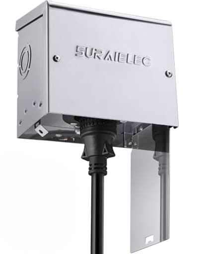 50 Amp Generator Power Inlet Box, 120/240V NEMA SS2-50P, 3-Prong Generator Cord Compatible, 12000W Weatherproof Generator Transfer Switch Accessory for Snowstorm Weather