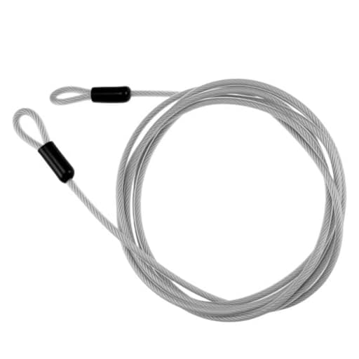 10FT 5mm Stainless Steel Security Cable Lock, Steel Coated Braided Double Loop Flexible Wire Rope for Bicycles, Luggage, Gates & Outdoor Equipment