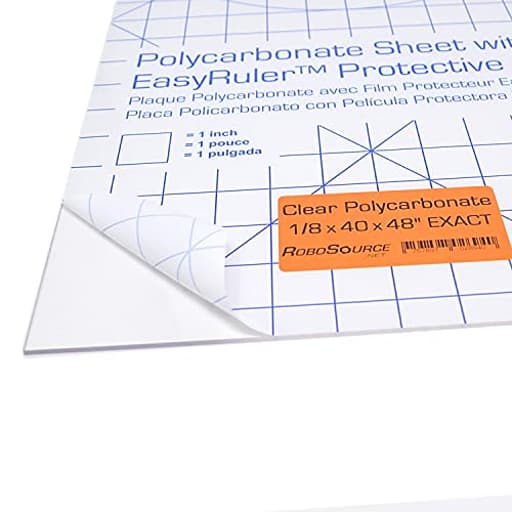 Polycarbonate Clear Plastic Sheet 40" X 48" X 0.118" (1/8") Exact with EasyRuler Film, Shatter Resistant, Easier to Cut, Bend, Mold Than Plexiglass. Window Panel, Hobby, Home, DIY, Industrial, Crafts