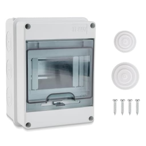 5 Way Circuit Breaker Box, IP65 Distribution Protection Box with Din Rail Abs Plastic Breaker Box Cover Miniature Electrical Breaker Box Enclosure for Indoor Outdoor Wall