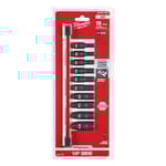 10 Piece Shockwave Impact Duty 1/4" Drive SAE Deep 6 Point Socket Set