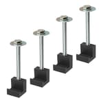 4Pcs Truck Tool Box Mounting Kit - Upgraded J Hook Crossover Tool Box fits for Pickup Truck Tool Box Mount Tie Downs, Universal Aluminum Truck Tool Box Tie Downs Accessories, Black