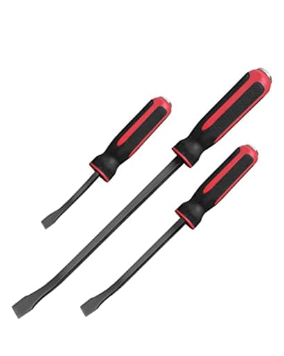 Pry Bar Set, Strike Cap Handle, Angled Tip, Rust proof finish, Machanic Tools for prying, scraping, lifting, pulling | 3pcs Hand Tools Set