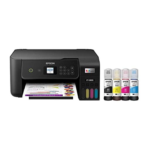 EcoTank ET-2800 Wireless Color All-in-One Cartridge-Free Supertank Printer with Scan and Copy â€“ The Ideal Basic Home Printer - Black, Medium