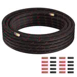 8 Gauge Wire 20FT, Primary Automotive Power or Ground Wire, Battery Cable, Nylon Braided Jacket, Copper Clad Aluminum, Car Audio Amplifier RV Trailer Electrical Wire, with 10 Heat Shrink Tubing, Black