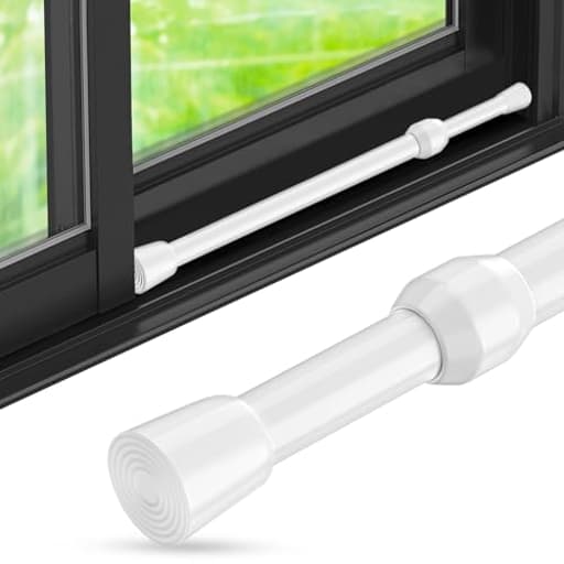 1Pack Window Security Bar Adjustable Sliding Lock Security Stick for Rubber Tips, Adjustable Sliding Glass Door Lock Bars 15.7''-27.5'' Tension Rods 1.2'' Diameter Window Safety Lock Bar