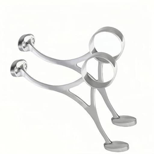 2Pack Stainless Steel Bar & Floor Mount Combination Foot Rail Bracket ,Fits 50.8mm/2inch OD Bar Foot Rail Tubing Furniture Hardware with Screws