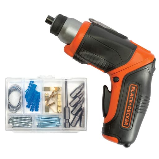 4V MAX Cordless Pivot Screwdriver with picture-hanging kit