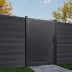 Wood Plastic Composite Gate for Privacy Fence 6ft(H)*4ft(W), Fence Gate with Metal Frame and Knob Kits, Black
