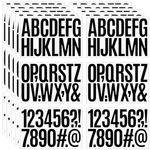 480 Pcs Waterproof 3" Vinyl Alphabet & Number Stickers - Self-Adhesive for Mailboxes, Windows, Doors, Signs, Vehicles & More, Black