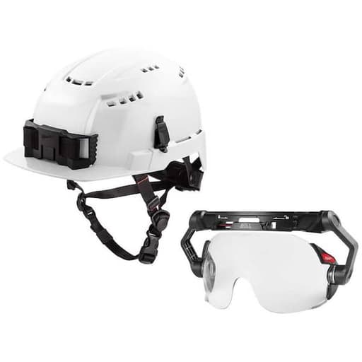 White Front Brim Vented Safety Helmet