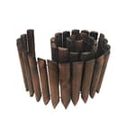 Garden Wooden Short Fence Burnt Wood Finish Outdoor Landscape Edging Flexible Decorative Border - Tree Fence - Spring Garden & Yard Maintenance - 7.9'' H x 42'' L - K619A05