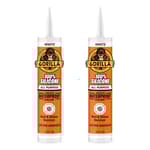 Waterproof Caulk & Seal Silicone Sealant, 10oz Cartridge (Pack of 2) - White Caulking Sealant for Kitchen, Window, Bath, Marine, Door and More