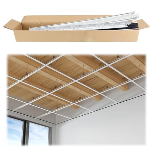 64 Sq Ft Drop Ceiling Gird System White Complete Set Galvanized Steel Grid Kit Easy Installation for Basement Living Room Kitchen Bathroom Ceiling, TS04