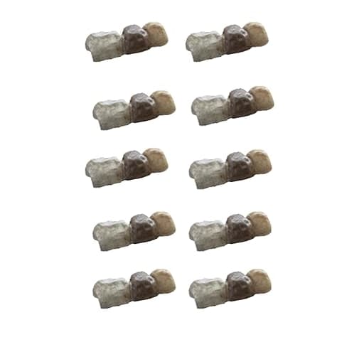 12 inch, 10 Pack, Concrete Rock Edging - Lawn Garden Landscape Edge Border Tree Rings, Landscaping Bricks, Landscape Edging Stone