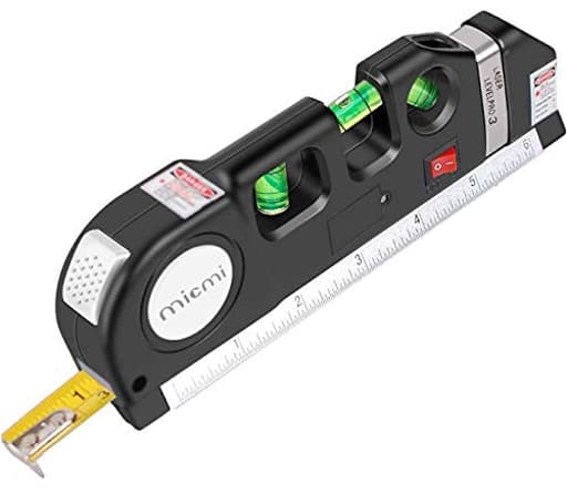 Laser level, Multipurpose Laser tape measure Line 8ft+ Tape Measure Ruler Adjusted Standard and Metric Rulers Update Batteries MICMI A80