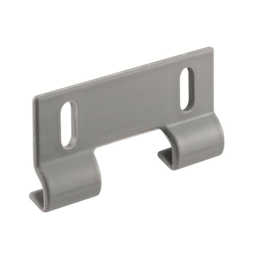 M 6191 Shower Door Bottom Hook Guide, 2 In. Hole Center Spacing, Plastic Construction, Gray in Color