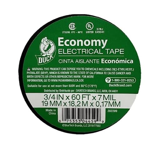 Brand Economy Electrical Tape, 3/4-Inch by 60 Feet, Single Roll, Black
