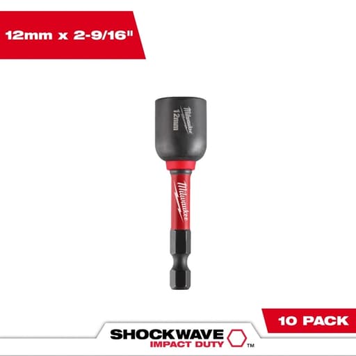 SHOCKWAVE Impact Duty 12MM x 2-9/16" Magnetic Nut Driver 10PK