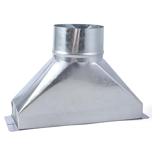 3 1/4-Inch x 10-Inch to 4-Inch Diameter Galvanized Rectangular to Round Duct Transition Microwave Vent Kit Round Transition Vent Adapter for Connecting HVAC Range Hood Ducting Fittings