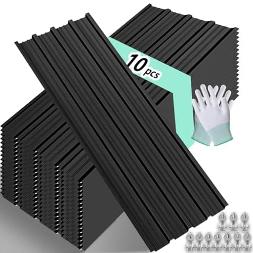Metal Roofing Panels - Corrugated Galvanized Roof Panels Black 10 Pcs Waterproof Siding Panels for Outdoor House Storage Chicken Coop Patio Garages Sheds