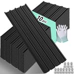 Metal Roofing Panels - Corrugated Galvanized Roof Panels Black 10 Pcs Waterproof Siding Panels for Outdoor House Storage Chicken Coop Patio Garages Sheds