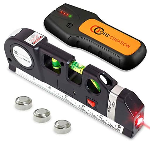 Stud Finder & Multifunction Device (Laser Level line, Leveler, Metric Ruler) - Stud Finder Wall Scanner With Laser Level Can Be Used as Pictures Hanging Tool and Ruler