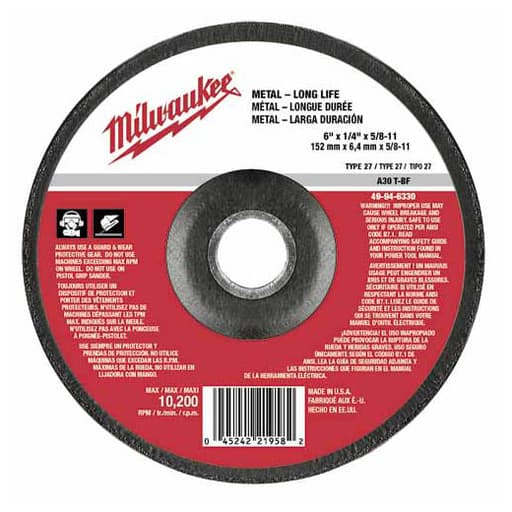 6" x 1/4" x 5/8-11" Grinding Wheel (Type 27)