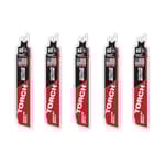 6" Reciprocating Saw Blade 10TPI The TORCH with NITRUS CARBIDE Teeth for Medium Metal 5PK