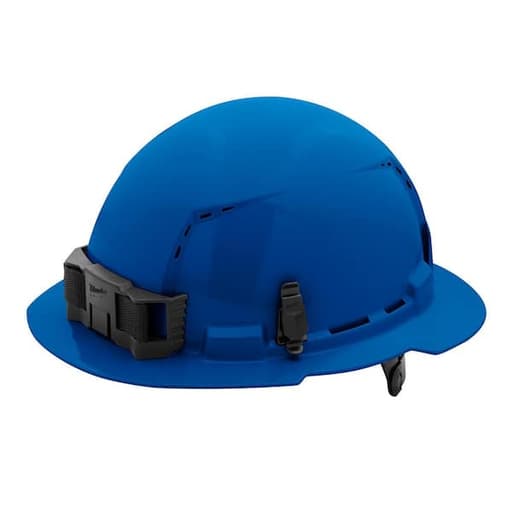 Blue Full Brim Vented Hard Hat with 6pt Ratcheting Suspension