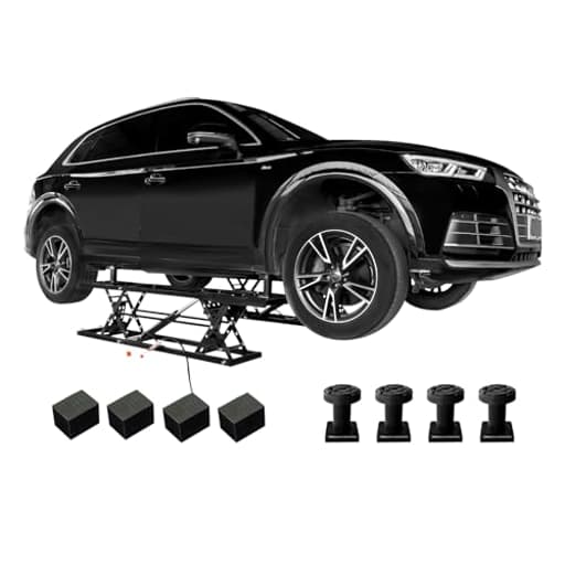 7000 LBS Portable Car Lift, Heavy Duty Quick Jack with 28" Max Height, Locking Levers & Wheels, Adjustable Scissor Lift for Cars, SUVs, Light Trucks, Garage or Shop Use, Black
