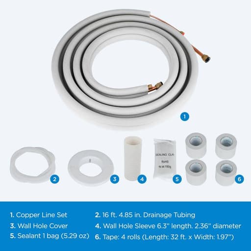 24.6-Foot Refrigerant Line Set with Copper Flared Fittings