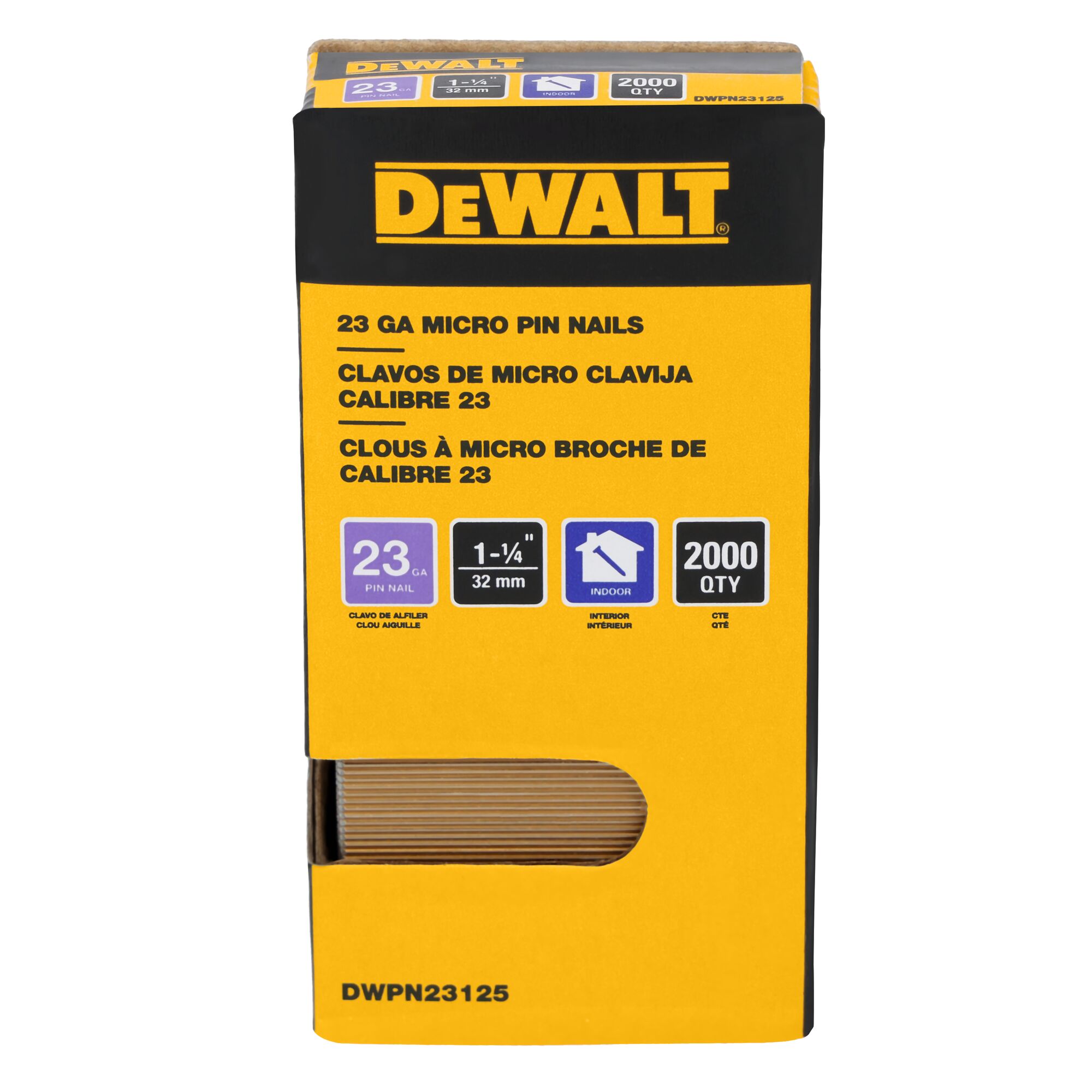 DeWalt Pin Nail, Chisel Point, 23 ga, 2000 pk (DWPN23125) - Toolstash