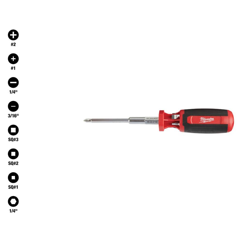 Milwaukee 9-in-1 Square Drive Multi-bit Driver (48-22-2132) - Toolstash